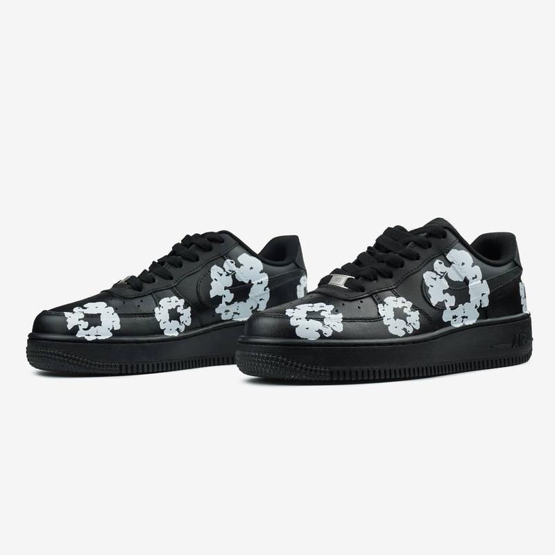 Nike Air Force 1 Black Leather Flowers – Image 4
