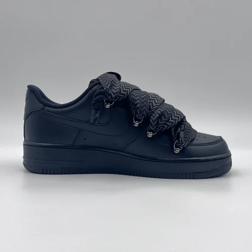 Nike Air Force 1 Low All Black Lanvin Rope Laces