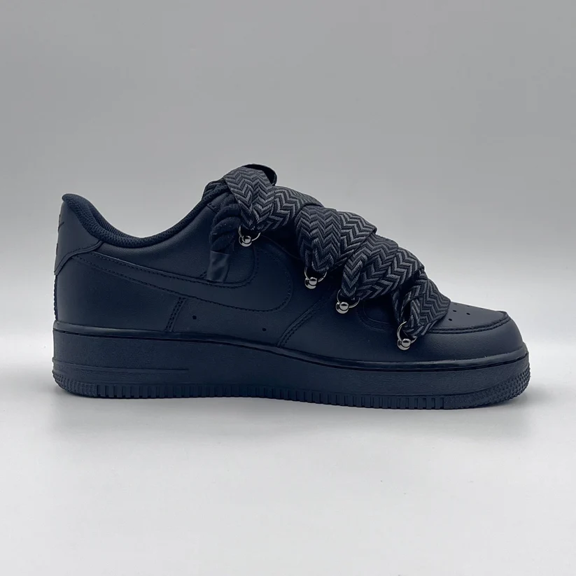 Nike Air Force 1 Low All Black Lanvin Rope Laces