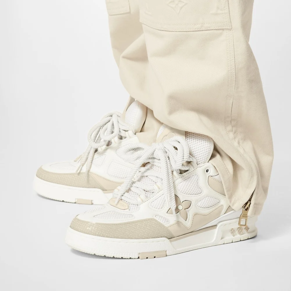 LV Skate sneakers beige et blanc – Image 3