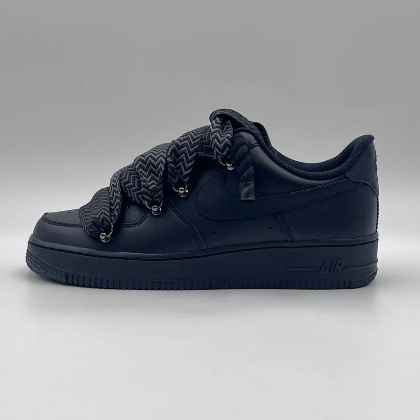Nike Air Force 1 Low All Black Lanvin Rope Laces – Image 3