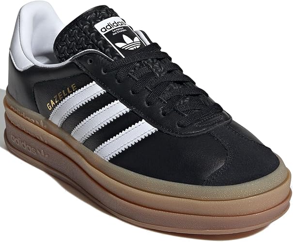 Adidas Gazelle Bold atmos Core Black/Footwear White/Gold Metallic – Image 5