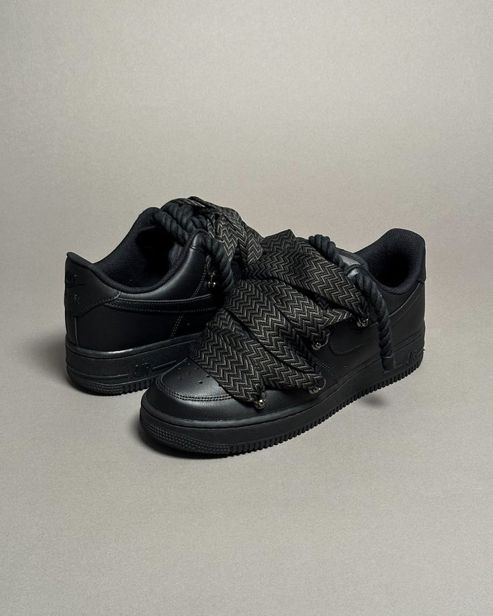 Nike Air Force 1 Low All Black Lanvin Rope Laces – Image 2