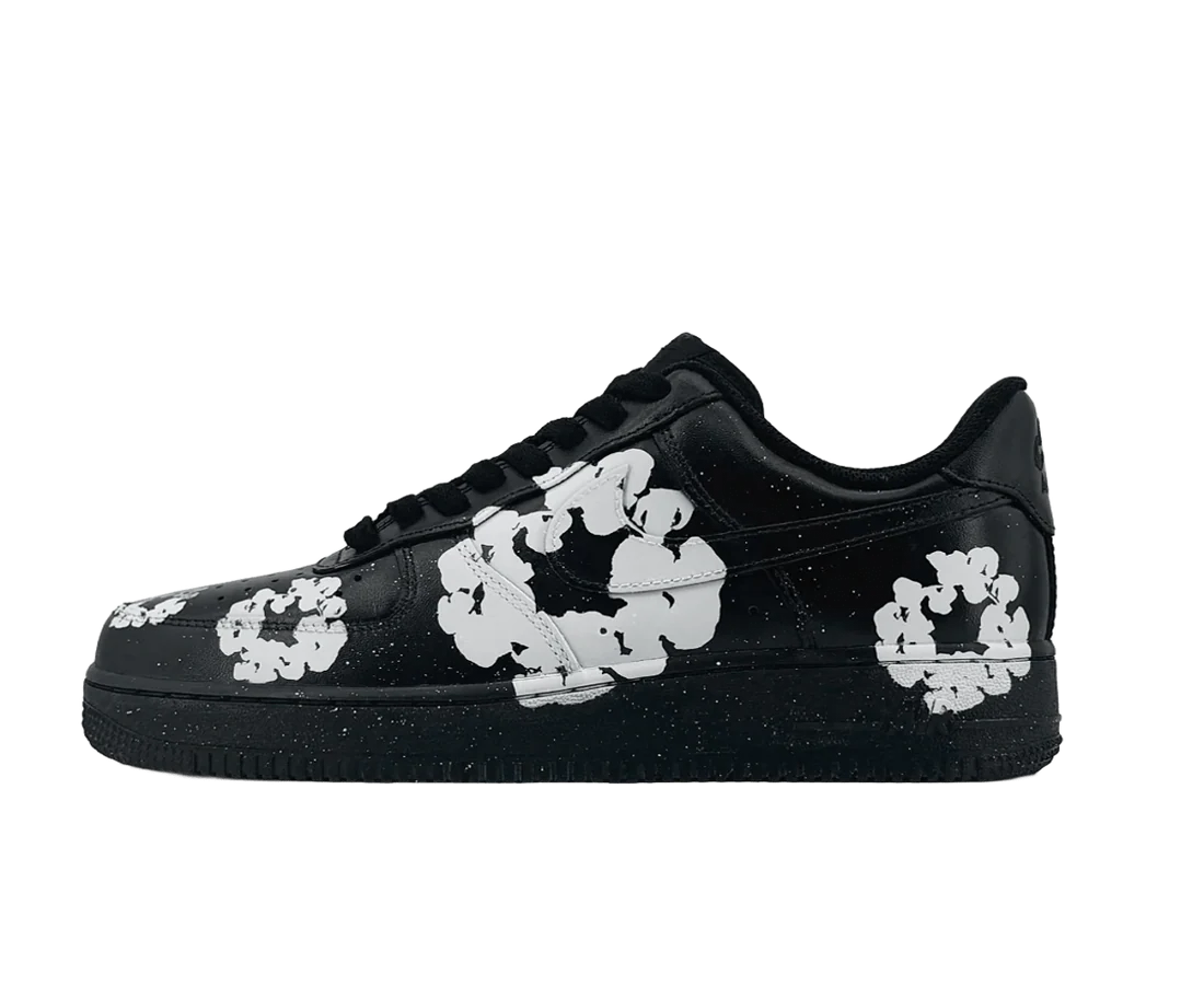 Nike Air Force 1 Black Leather Flowers – Image 2
