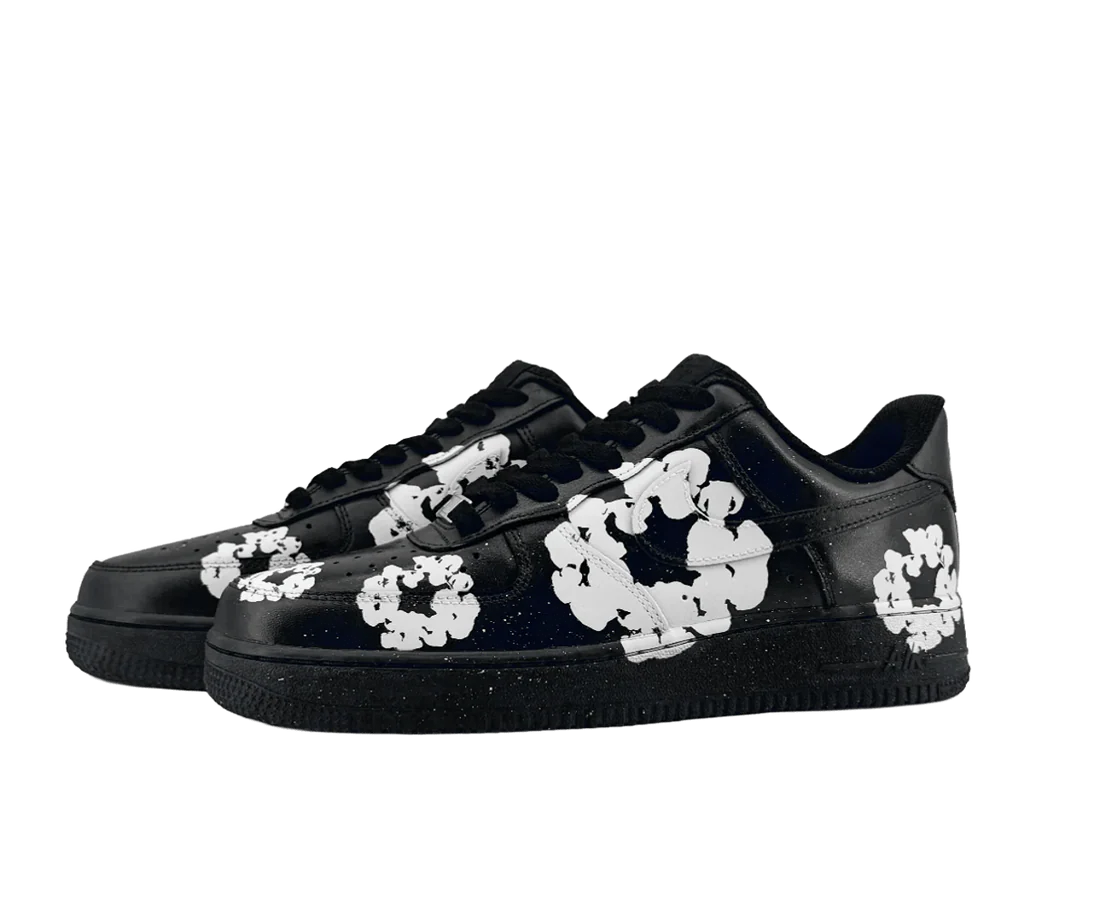 Nike Air Force 1 Black Leather Flowers – Image 7